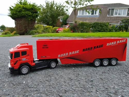 Red european large truck - european,