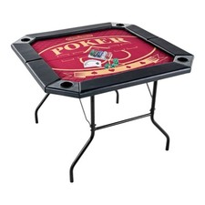 Barrington 4 Player Foldable Folding Poker Table with Cards & Chips Velvet Field
