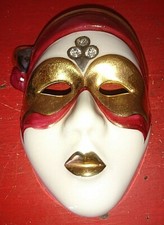 OLD BEAUTIFUL PORCELAIN CARNIVAL MASK 1987 GALOS PORTUGAL No. 8831