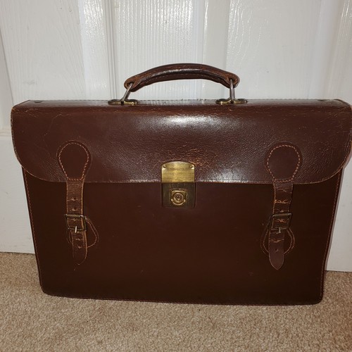Vintage brown leather satchel - vintage,
