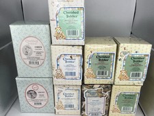 1990's Enesco Cherished Teddies Christmas Ornament Lot of 9 Orig Boxes FREE SHIP