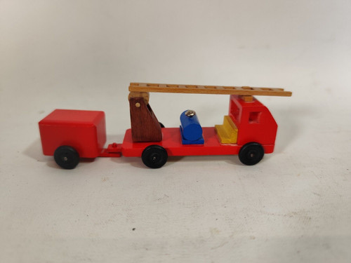 Miniature wooden fire truck - wooden,