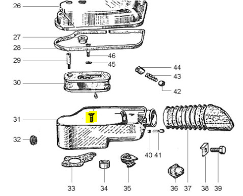 Vespa carb air box engine - air, to
