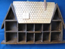 Vintage Wooden House  Thimble  Display Rack