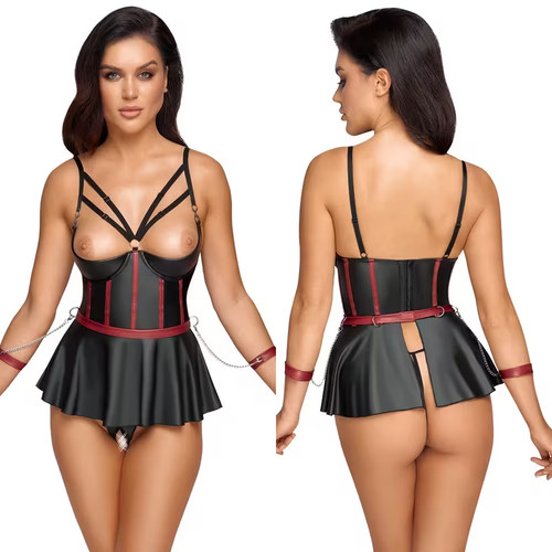 Crotchless lingerie set with - lingerie,
