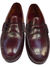 GH Bass Weejuns Penny Loafers Leather Upper Burgundy Slip On Men's Shoes UK 8