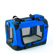 SMALL BLUE KCT FABRIC PET CARRIER BAG KITTEN PUPPY SOFT PORTABLE FOLDABLE CRATE