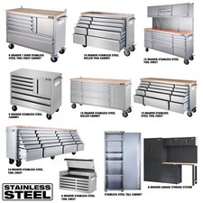 Excel Stainless Steel Roller Tool Cabinet & Workbench Workshop Storage Worktable