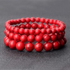 6/8/10mm Stone Genuine Red Jasper Prayer Beaded Bracelets Jewelry Women Men Gift