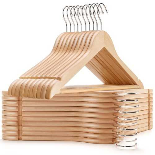Pack wooden coat hangers - wooden,