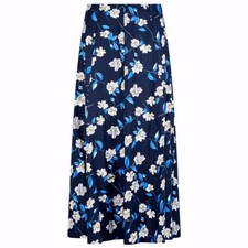 Ladies Women's Long Maxi Floral Cotton Summer Skirt Elasticated Waist Size 14-32