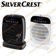 Silvercrest 2000W LCD Display Fan Heater With Remote Control Black or White