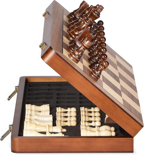 Wooden chess set with - chess,