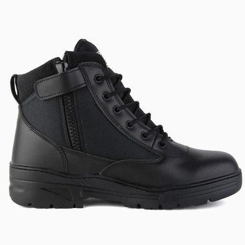 Black leather side zip - side, army