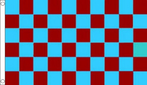 Claret and sky - blue, check