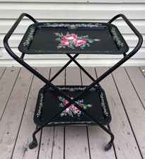 Vtg Metal SERVING CART TEA