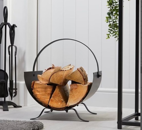Fireside round log holder rack - round,