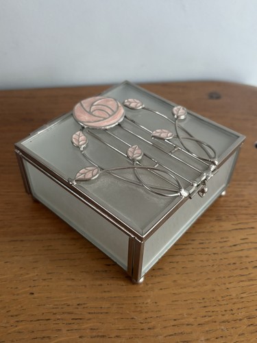 Glass jewellery trinket box - glass,