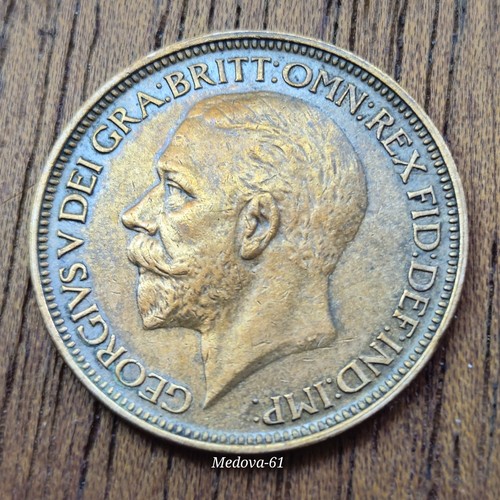 1927 half penny coin king - 1927, coin,