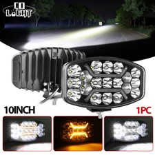 Spot Lights + LEDs For Volvo Scania DAF MAN Truck 24v Jumbo Oval BLACK Fog Lamp