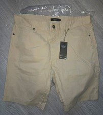 Mens Next Jean Style Chino Shorts Beige Sand 36W BNWT