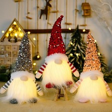 3x LED Christmas Gnomes Plush