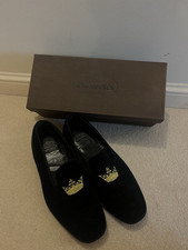Church’s Sovereign Slippers Black Velvet Size 8 Fit F RRP£760