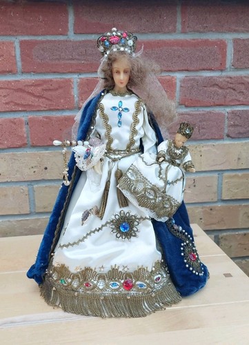 French wax madonna and child - wax,