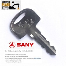 Sany Mini Excavator Digger Ignition Key  Part Number 60266568 Master Plant Keys