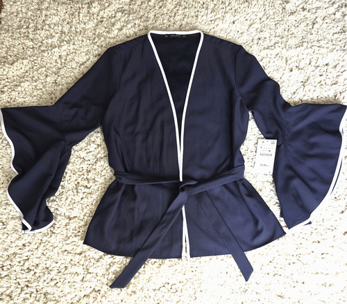 Zara basic navy - zara, kimono