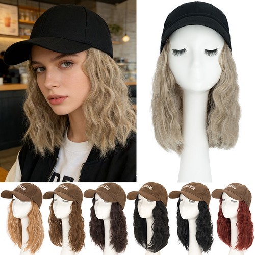 Wigs with hat baseball - hat,