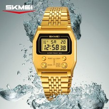 SKMEI Men Square Watch Gold