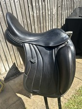 Harry Dabbs Dressage Saddle 17.5” MW Black Leather- Very Good Condition