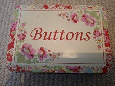 Cath Kidston Button Tin Containing An Array Of Vintage Buttons