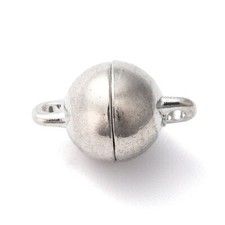 10 Sets Silver Colour Magnetic Clasps Strong 8mm Diameter Plus Loops SZ2