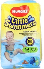 Huggies Little Swimmers Disposable Swim Nappies, Size 3-4, Pack of 12 Nappies