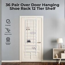 36 Pair Over Door Hanging Shoe Rack 12 Tier Shelf Organiser Storage Stand Holder
