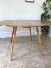 ERCOL Blue Label, BLONDE, Round, Drop Leaf  Dining Table, Beautiful Vintage