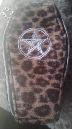 Coffin shaped gothic fur purse - gothic,