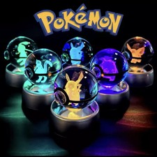 ✨ Pokémon Crystal Ball LED Night Light – Pokéball Gift for Kids & Adults 🌙