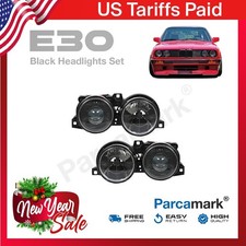BMW E30 Black Headlight Set