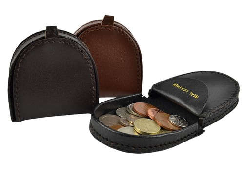 Mens small handy leather coin - leather,