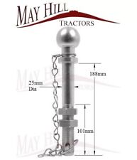 Tractor Drawbar 1" Ball Hitch Pin Long (Opt 2) 25mm x 190mm