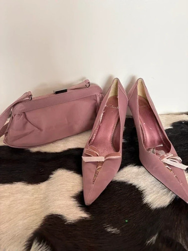 Pink vintage evening shoes and