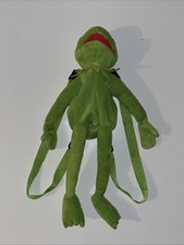 Kermit The Frog 17” Back Pack Soft Toy Muppets Disney 2012 Removable Straps