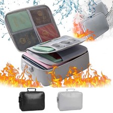 Large Fire Proof money Bag Fireproof Document Pouch Waterproof Safe Cash US
