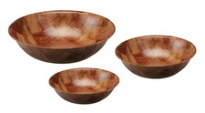 Round Woven Wooden Bowls