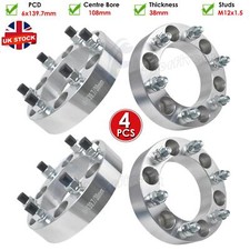 4PC 38MM WHEEL SPACERS HUBCENTRIC SPACER SET PCD 6x139.7 Bore 108mm 12x1.5 Studs