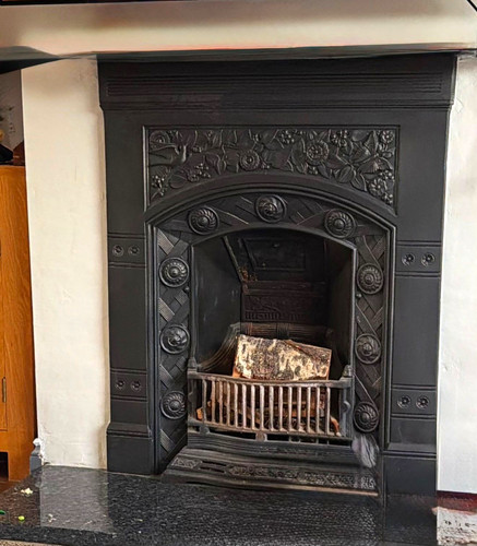 Ornate cast iron - , fireplace