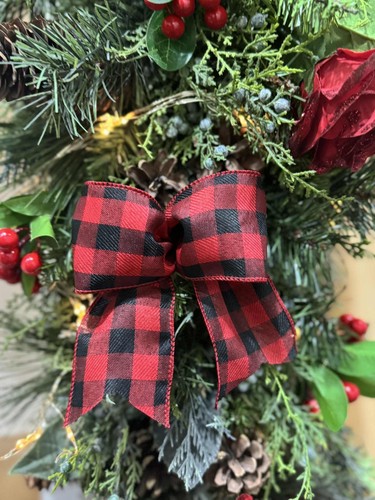 Christmas tartan bows wire - christmas,